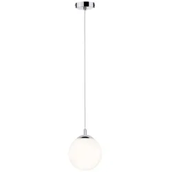 Paulmann Pendelleuchte CALMA, IP44, 1-flammig, E27 max. 20W, Glas satiniert / Chrom PAUL-70895