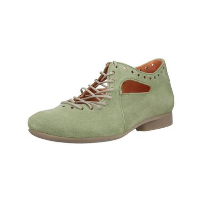 Schnürschuh THINK "Think Halbschuhe Leder", Damen, Gr. 41, grün, Leder, Schuhe Schnürschuh