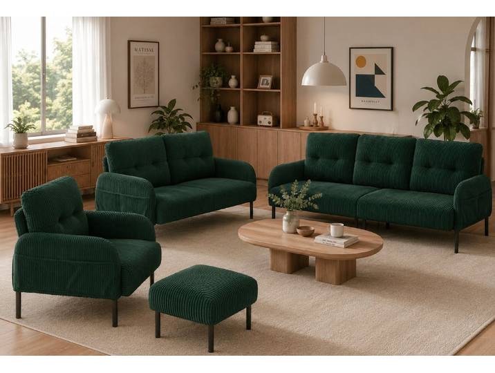 LVHOM Sofa Polstergarnitur, Sicher, komfortabel & multifunktional für Familien, 4 Teile