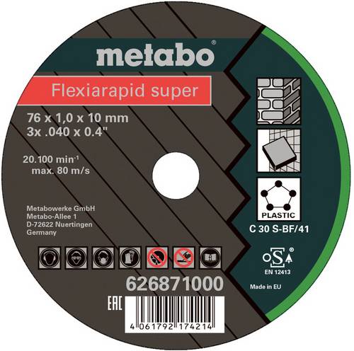 Metabo Flexiarapid Super 626871000 Trennscheibe gerade 76mm 1 St. Fliesen, Keramik, Klinker