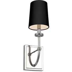 Elstead Lighting, Gartenbeleuchtung, Felixstowe LED Wandleuchte G9 Chrom poliert, schwarze Kunstseide Schwarz IP44 (300 lm, G9, IP44)
