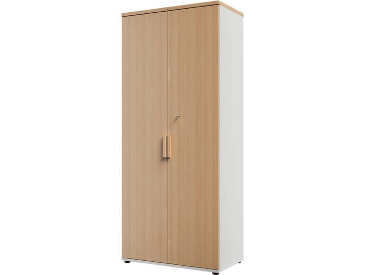 Kleiderschrank GAMI ITALIC , braun (strukturiert eiche, weiß), B:80cm H:187cm T:45cm, Holzwerkstoff, Schränke, Kleiderschrank, ein geräumiger Büroschrank