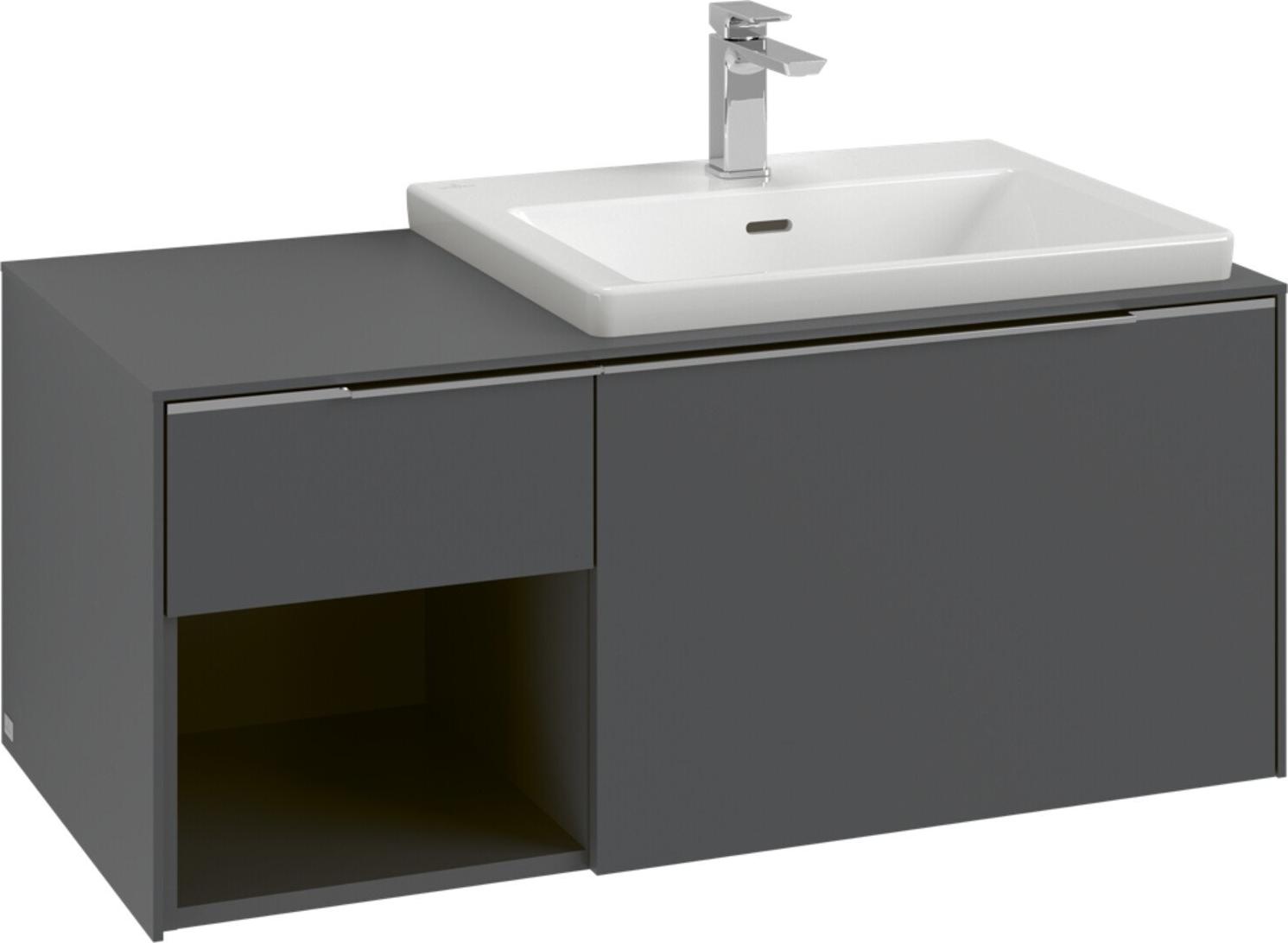 V&B Waschtischunterschrank Beck. re Subway 3.0 100,1x42,25x51,6cm, m LE/Gr vo b, s gre.