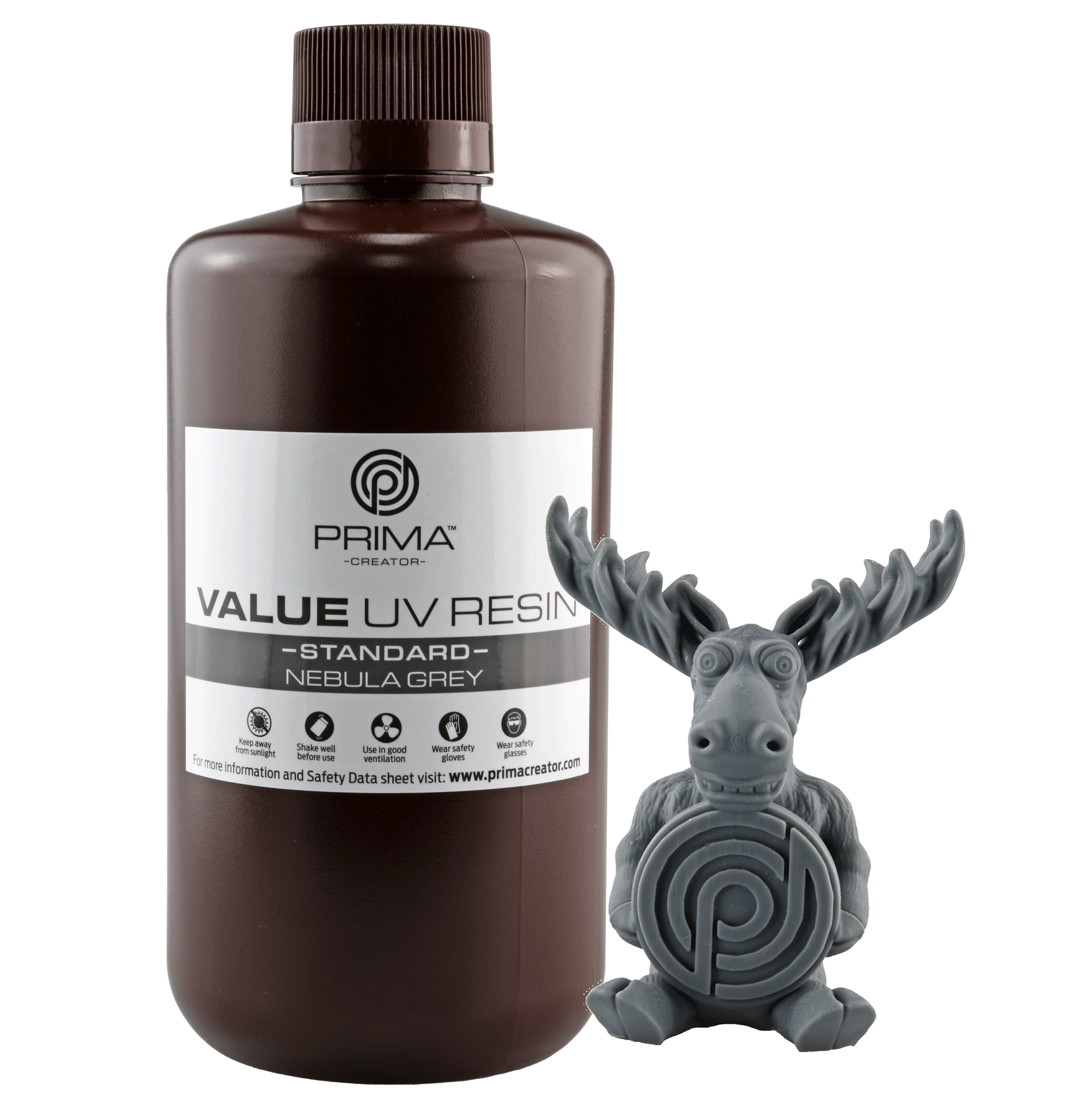 PrimaCreator Value UV / DLP Resin - 1 kg - Nebula Grey PV-RESIN-B405-1000-NG