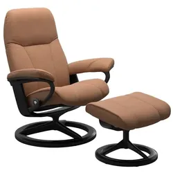 Stressless Sessel mit Hocker Consul Signature Leder Braun Batick Latte L (Large)