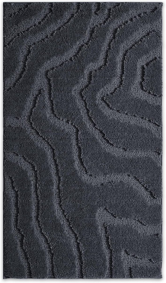 Grote antislip badmat van zachte microvezel in Vulcanic Grey voor volwassenen