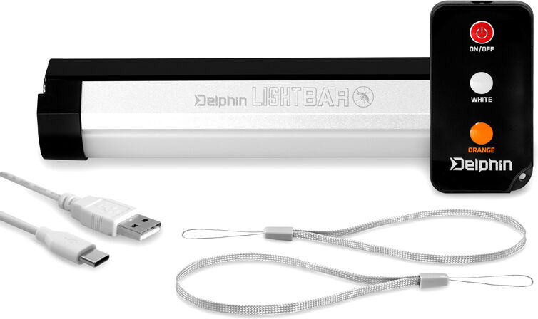 Lampe Bivouac Delphin LightBAR UC avec télécommande 5700K 2000mAH Beige, Black, Brown, Orange 5700K 2000mAH