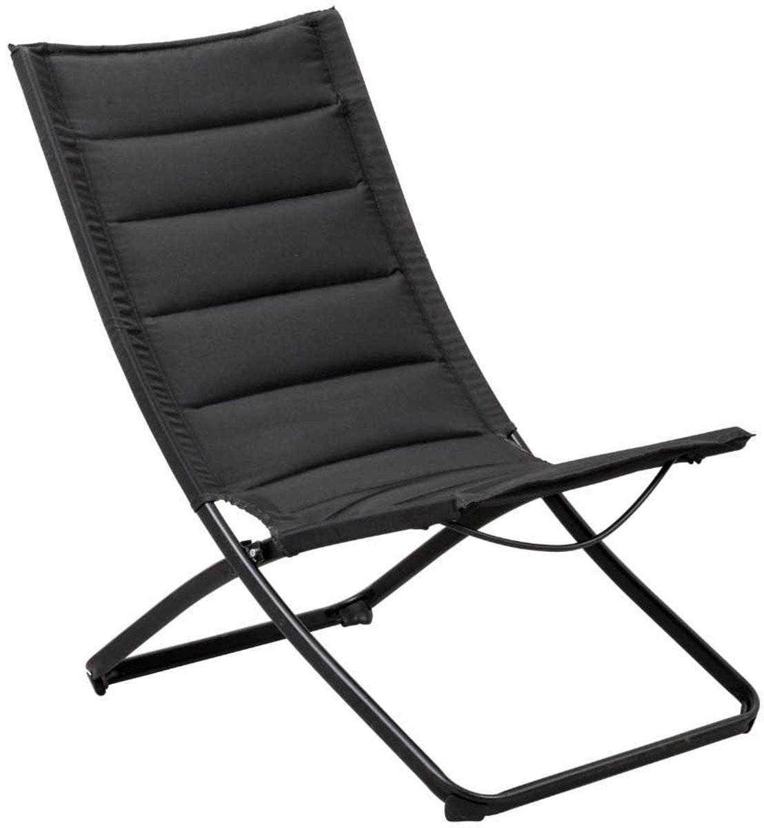 Casa Opvouwbare Strandstoel en Tuinstoel - Zwart - B/D/H: 57 x 75 x 87 cm