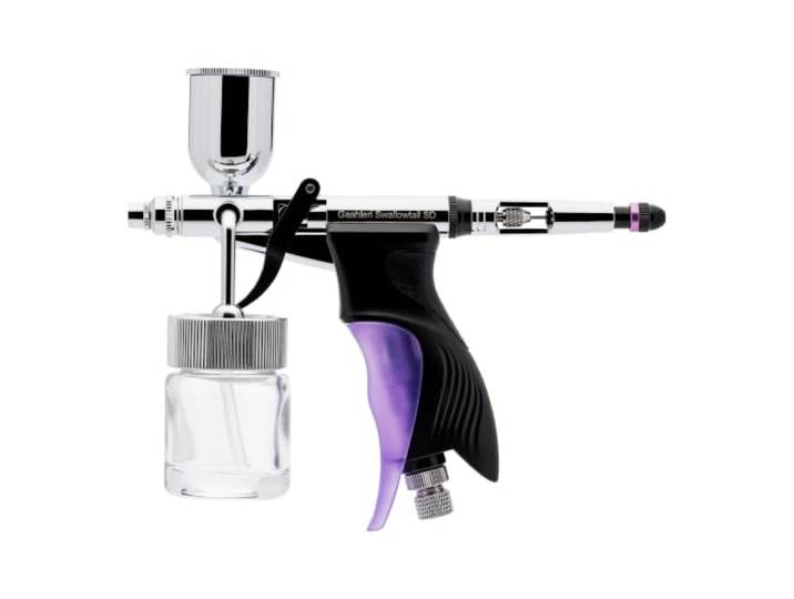 Gaahleri Airbrush Ace Series GHAC-Swallowtail Side Airbrush, Seitenzufuhr & Saugzufuhr, Side feed & siphon feed, 0.28mm & 0.5mm Düsenset mit Fan Cap, für Modellbau Farbgestaltung Kunstmalerei