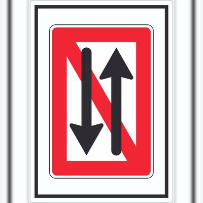 HB-Druck Begegnen und überholen verboten Symbol Aufkleber A4 (210x297mm)