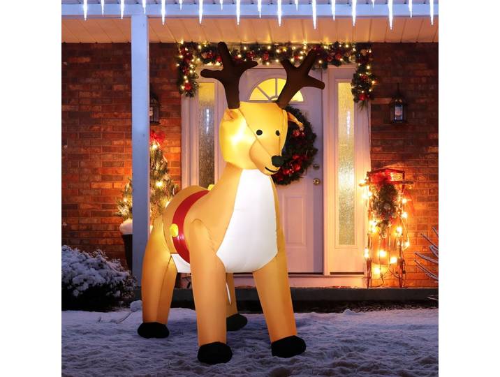 AUFBLASBARES Weihnachts-Rentier 180 cm aufblasbare Weihnachtsdeko mit LED