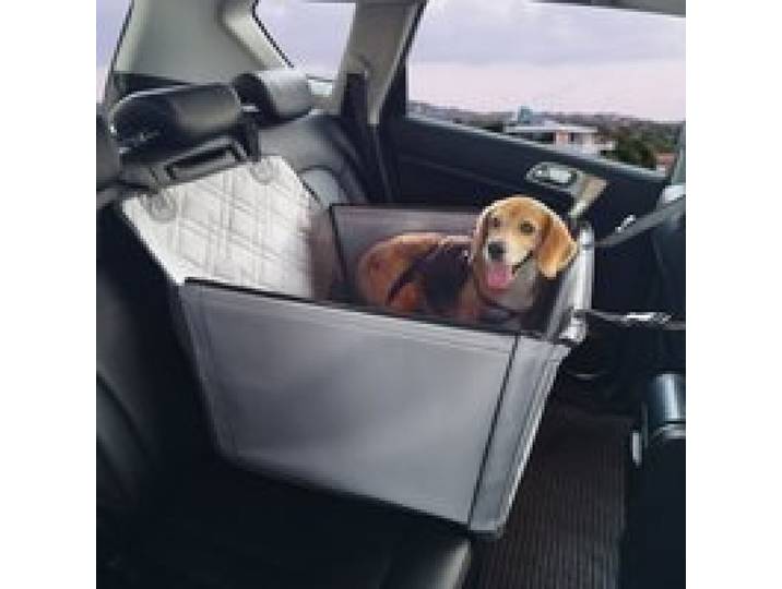 VEVOR Hundeautositz, wasserdichter Hundesitzerhöhung fürs Auto mit Stützrahmen, Haustierautositz mit ansteckbarer Sicherheitsleine, Hundeautobett für kleine, mittelgroße und große Hunde bis 22 kg, grau