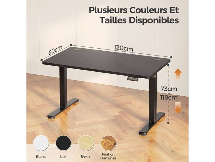 Bureau à hauteur réglable électriquement bureau assis-debout bureau d'ordinateur avec fonction mémoire pupitre debout