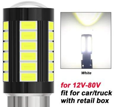 Inspired Living 2 Pack CANbus Error Free 1156 1157 LED Turn Signal Bulbs, 12V 24V BA15S BAY15D 24v White 1156 Ba15s P21w