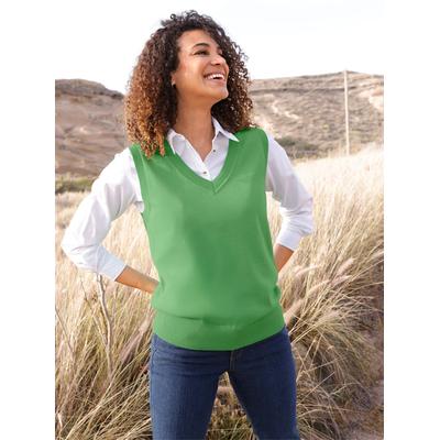 Pullunder CASUAL LOOKS "Pullunder", Damen, Gr. 44, grün (apfel), 100% Baumwolle, unifarben, Pullover Pullunder