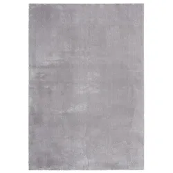 HOCHFLORTEPPICH Antirutsch Uni ALDAN Polyester Grau 240 x 340 cm