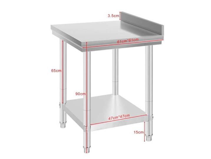 Table de Préparation - Inox - 61x61x90 cm - Double couche
