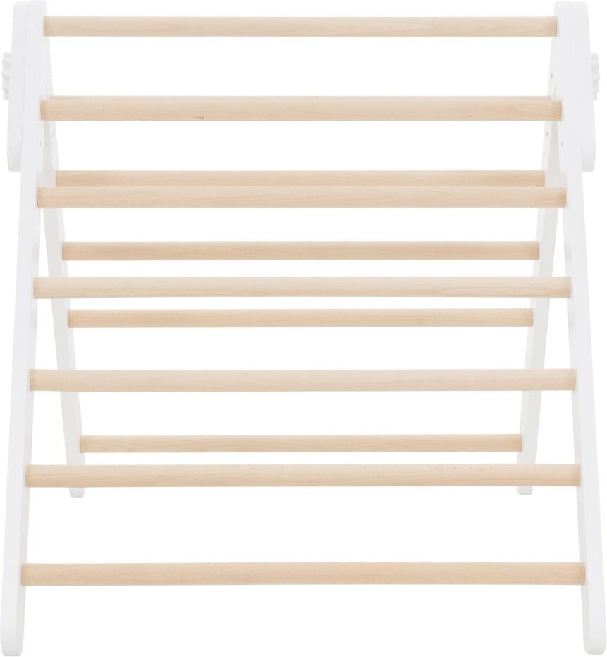 ECD Germany Triangle d escalade Montessori pour enfants en bois blanc intérieur Blanc 73x70x72cm