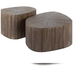 KAWOLA Couchtisch INKA Set 2-tlg. XL Teakholz braun viereckig