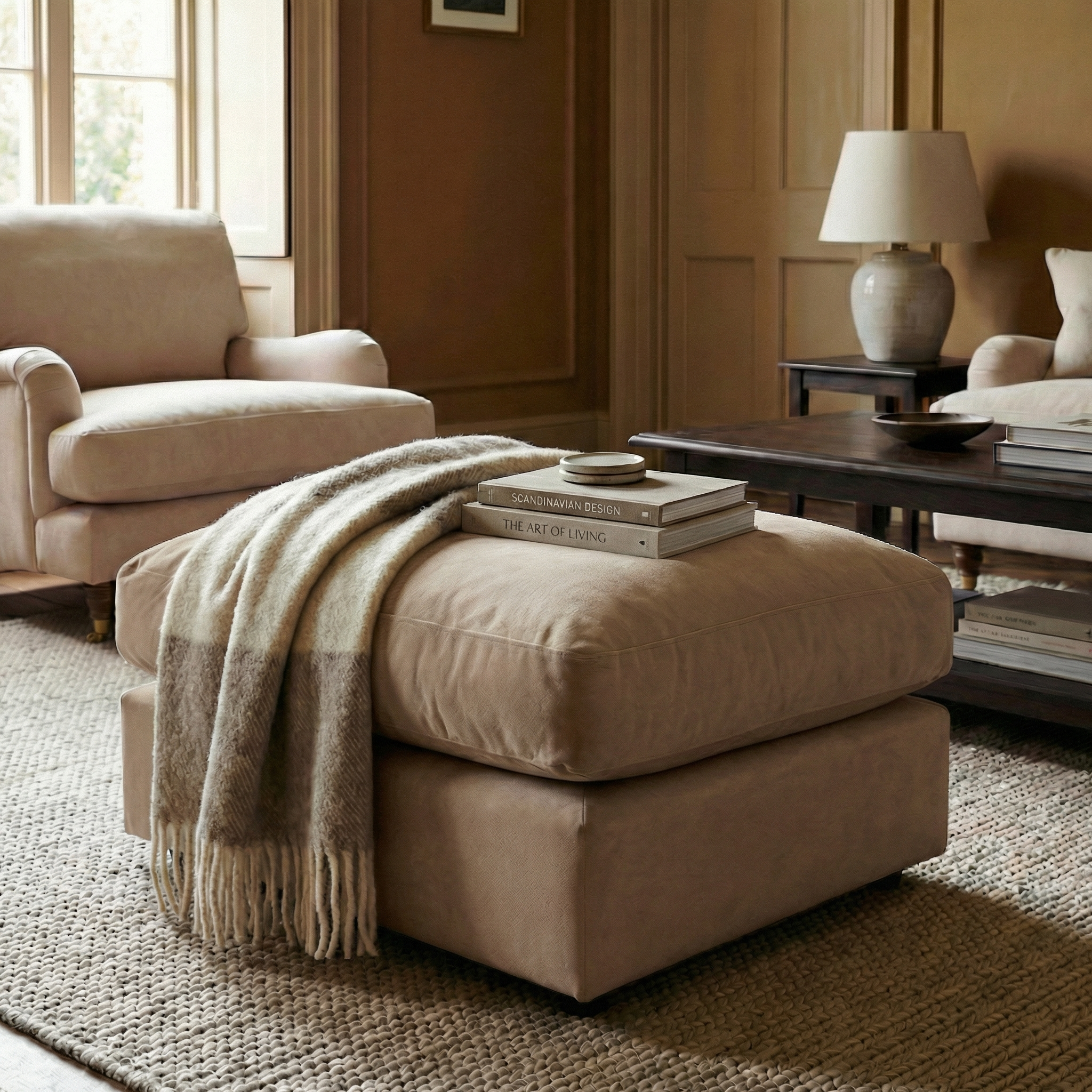 Sofa Style Hampshire Modular Footstool in Beige