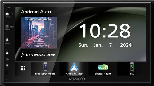 Kenwood Doppel-DIN Moniceiver Android Auto, Apple CarPlay, Anschluss für Rückfahrkamera, DAB+ Tuner