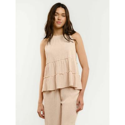 Funktionstop LIBERTÉ ESSENTIEL "Liberté Essentiel Top ANNI", Damen, Gr. L, beige (champagne), Obermaterial: 92% Polyester, 8% Elasthan, Tops