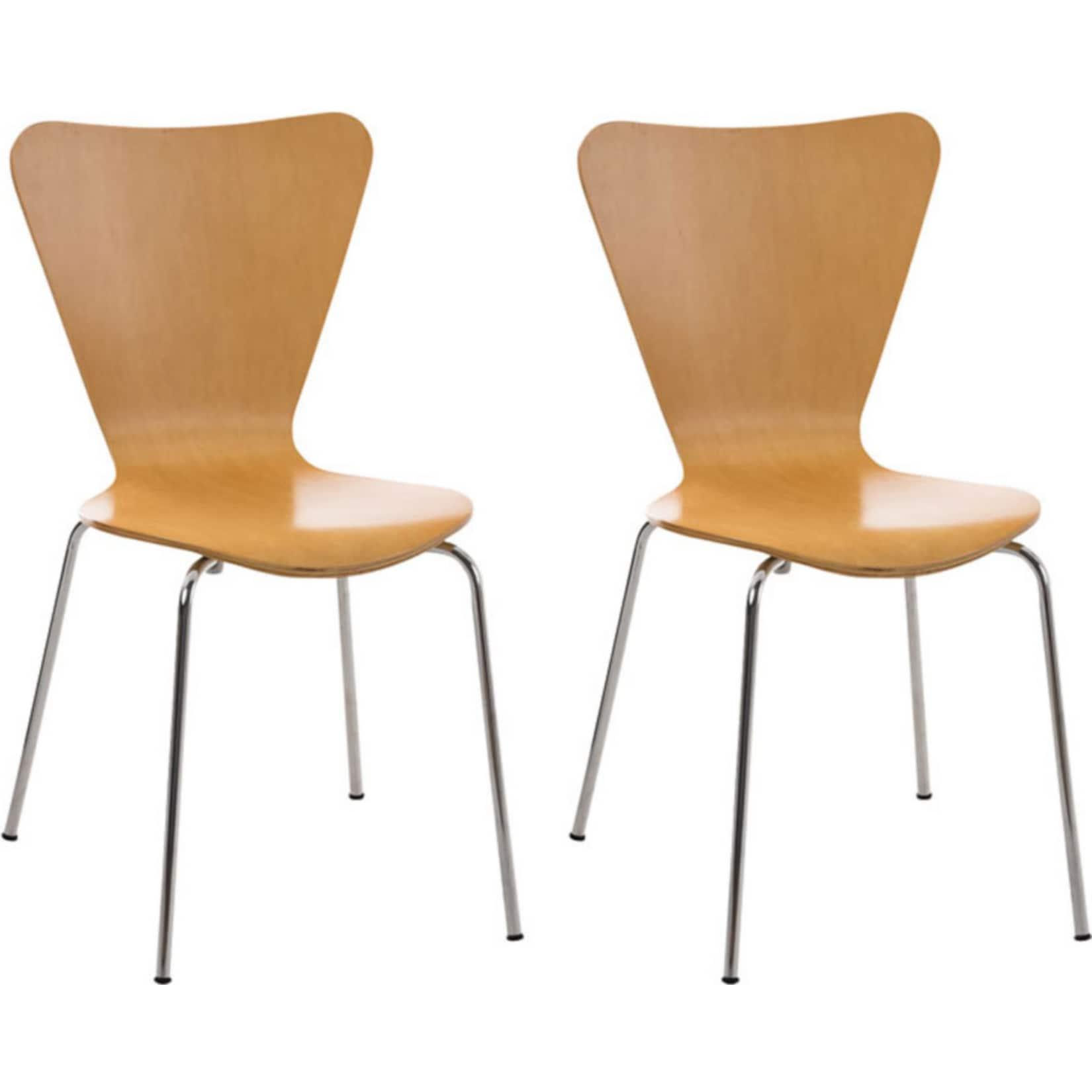 CLP 2er Set Besucherstuhl Calisto Farbe: natur