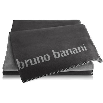 Wohndecke BRUNO BANANI "Bruno Banani", grau (anthrazit), B:150cm L:200cm, Baumwolle, Polyacryl, Polyester, Wohndecken, Wohndecke, mit modernem Zierstich