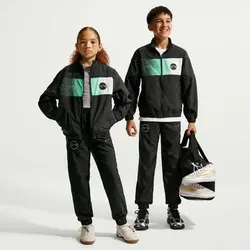 NIKE Kinder Sportanzug KYLIAN MBAPPE, Größe S in Schwarz Schwarz