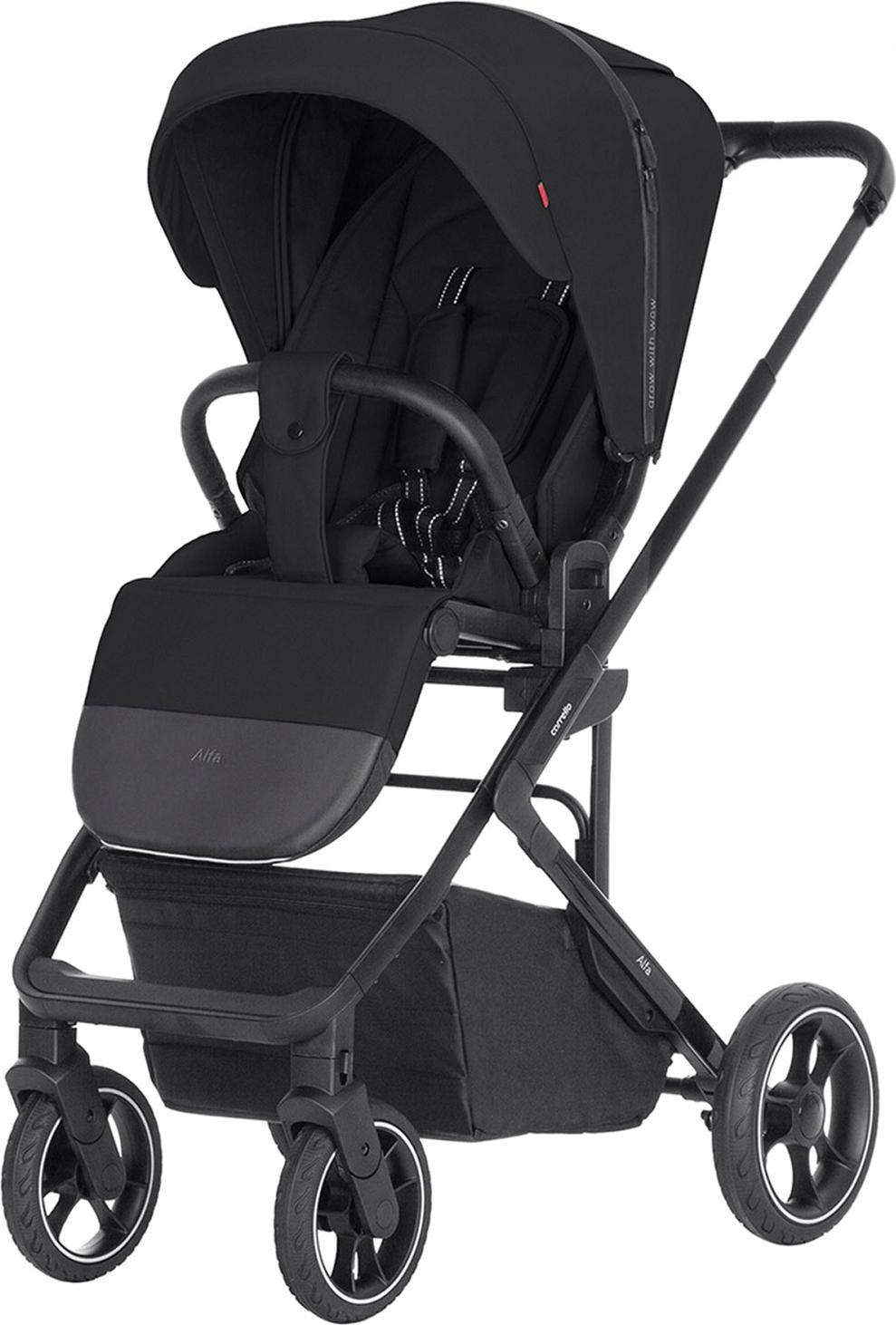 Kinderwagen Alfa 5508 2024 Midnight Black-3 Pos. größere Räder, neu Carrello