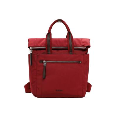 Rucksack EMILY & NOAH "Rucksack E&N Esther", Damen, Gr. B/H/T: 25cm x 34cm x 13cm, rot (schwarzrot 606), Polyester, Rucksäcke Rucksack