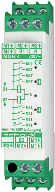 Wöhner Relais de groupe moteur MGR 4 230VAC pour 4 moteurs ; schalk (MGR409)