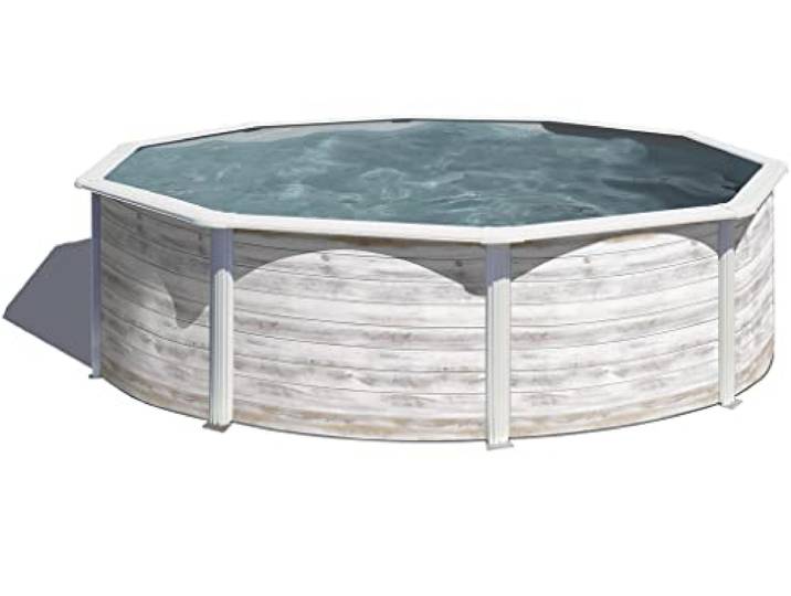 Gre KIT350N Finnland Stahlpool, rund, freistehend, für den Garten, 350 x 120 cm, Grau