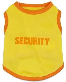 Inspired Finds Security Guard Pet Costume Vest Funny Cat & Small Dog Uniform Shirt With Paw Patrol Style Design orange m
