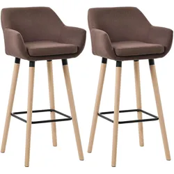 CLP 2er Set Barhocker Grant Stoff   Farbe: coffee