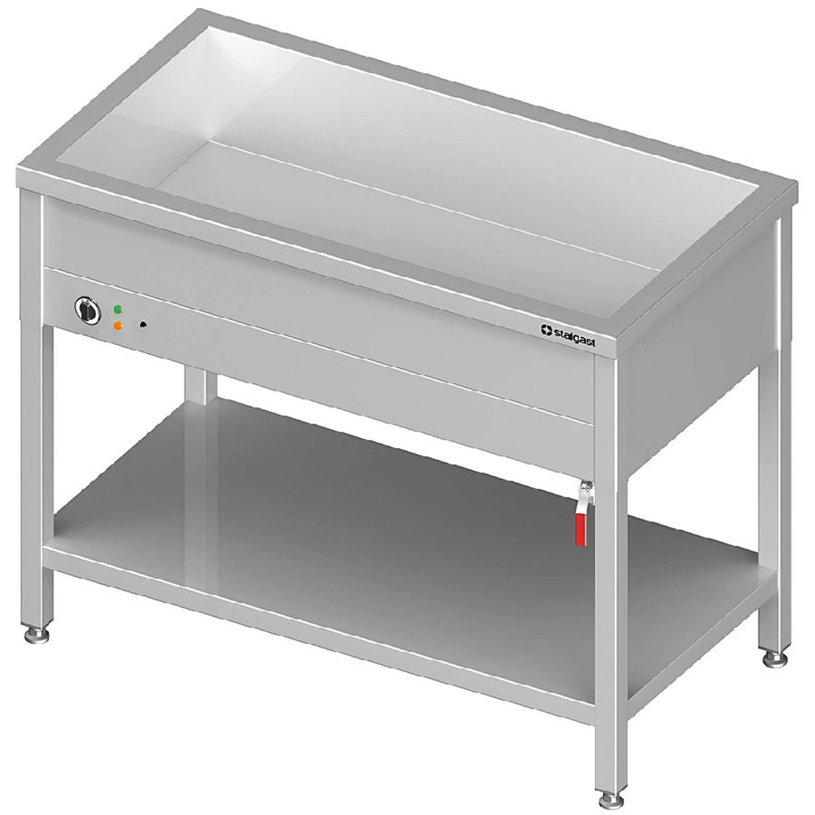 Stalgast Bain-marie op standaard met bak, geschikt voor 2x GN1/760x600x850 mm