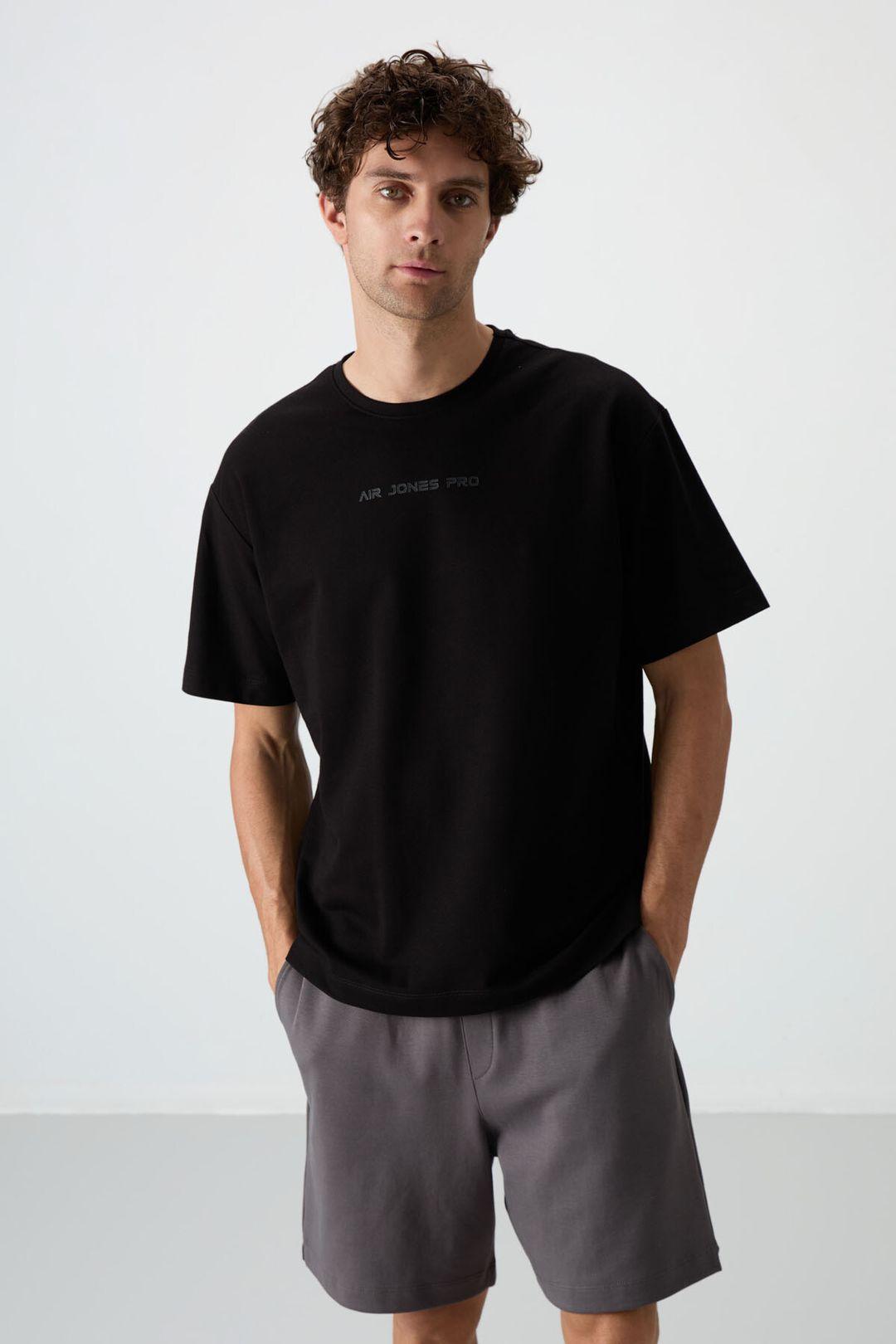 Übergröße Bedrucktes Rundhals-T-Shirt