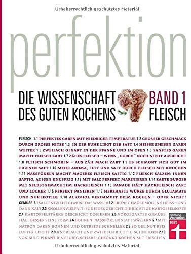Herausgeber Stiftung Warentest - Perfektion. Die Wissenschaft des guten Kochens: Band 1: Fleisch - Preis vom 30.09.2026 22:30:23 h