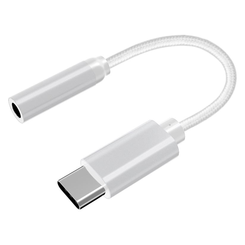 Fuj Tek USB-C to 3.5mm Audio Adapter, white (Digital -> Analog) (49041402)