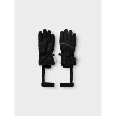 Skihandschuhe NAME IT "NKNSLOPE10 GLOVES SKI EDITION FO NOOS", Kinder, Gr. 5, schwarz, Strick, Kunstfaser, unifarben, Handschuhe