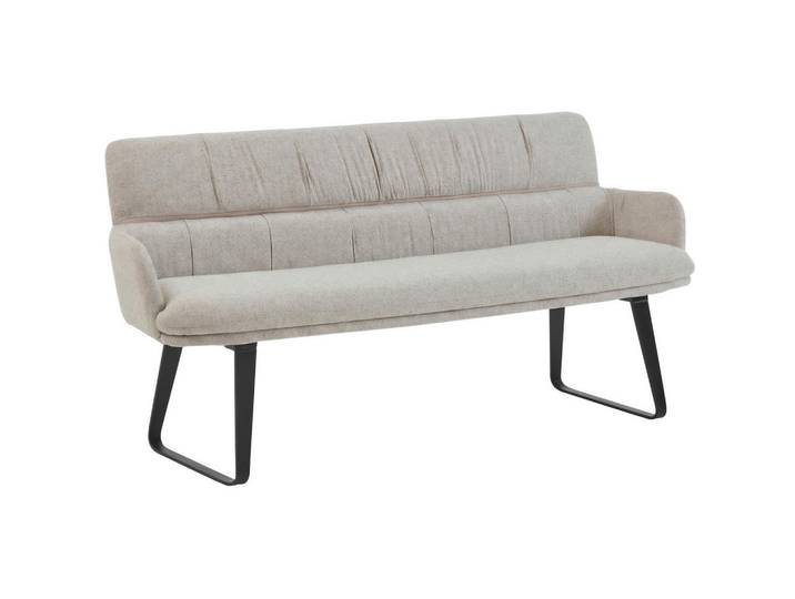 Valdera Sitzbank, Natur, Metall, 3-Sitzer, 220x86x68 cm, Typenauswahl, in verschiedenen Größen erhältlich, Stoffauswahl, Fußauswahl, Esszimmer, Bänke, Sitzbänke