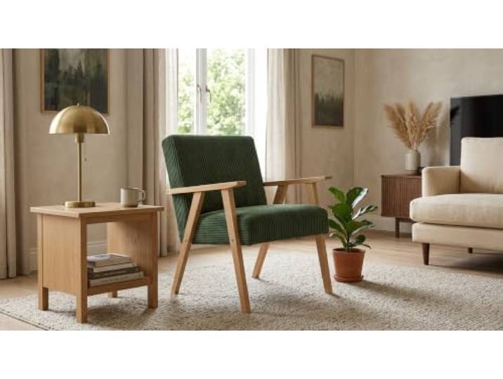 Family Meble Sessel Soler Apollo – Retro-Sessel im Vintage-Stil mit Stoff-Bezug – Dunkelgrün · 140