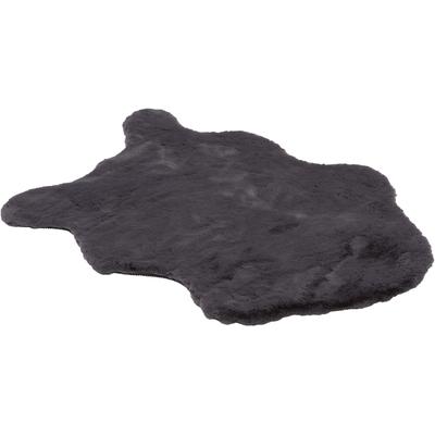 Fellteppich "Tender", grau (anthrazit), B:70cm H:26mm L:110cm, Kunstfaser, SCHÖNER WOHNEN-KOLLEKTION, Teppiche, Fellteppich, weich durch Microfaser, Kaninchenfell Haptik, Kunstfell, waschbar