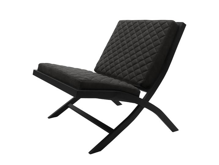 Fauteuil Bourke I Noir/Noir Microfibre Priya 64 x 73 x 75cm
