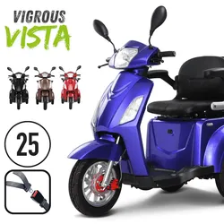 Volta Motor VISTA 3-Rad Seniorenmobil 25 km/h – Blau, 1000 W, Lithium, bis 50 km Reichweite