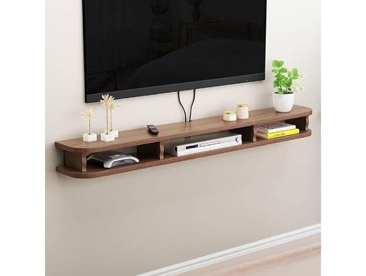 tv schrank Moderner schwebender TV-Ständer, wandmontierte Medienkonsole Mit Stauraum for das Schlafzimmer-Wohnzimmer-Aufbewahrungsregal