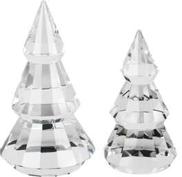 Saro Lifestyle Crystal Glass Tree Figurine - Faceted Holiday Tabletop Accent Sculpture