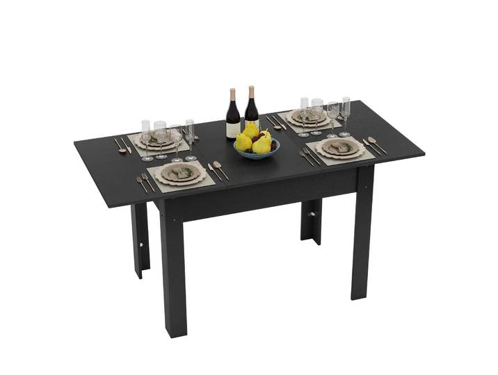Table à manger extensible Puluomis\, table extensible 70x105-150 cm\, table pliante avec plateau en MDF renforcé\, table pour cuisine/salon\, couleur noire