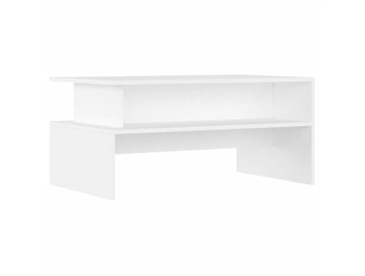 Favemtsl Couchtisch Weiß 90x55x42,5 cm Wohnzimmer Beistelltisch Stilvoller Beistelltisch aus Holzwerkstoff mit Stauraum für Ihr Wohnzimmer oder Aufenthaltsraum, pflegeleicht in Weiß.