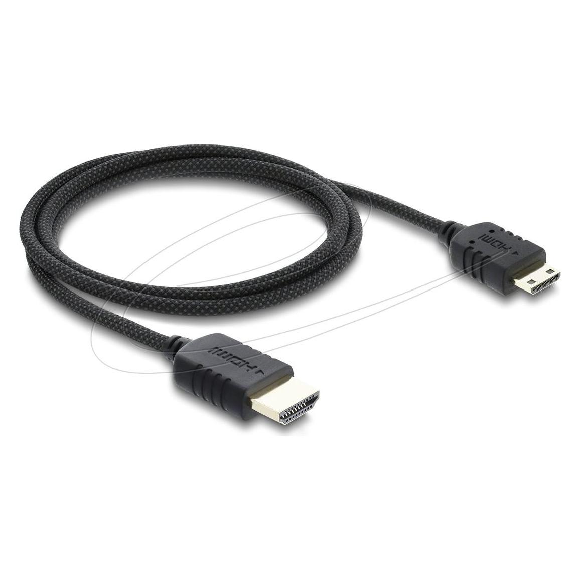 Delock Koaxiales High Speed HDMI Kabel HDMI Stecker zu Mini HDMI Stecker 8K 60 H (1 m) (417863)